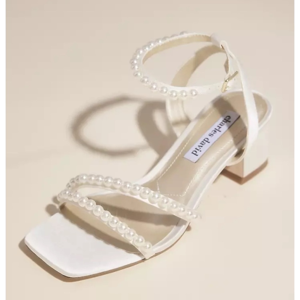 David's Bridal White Elegant Heels